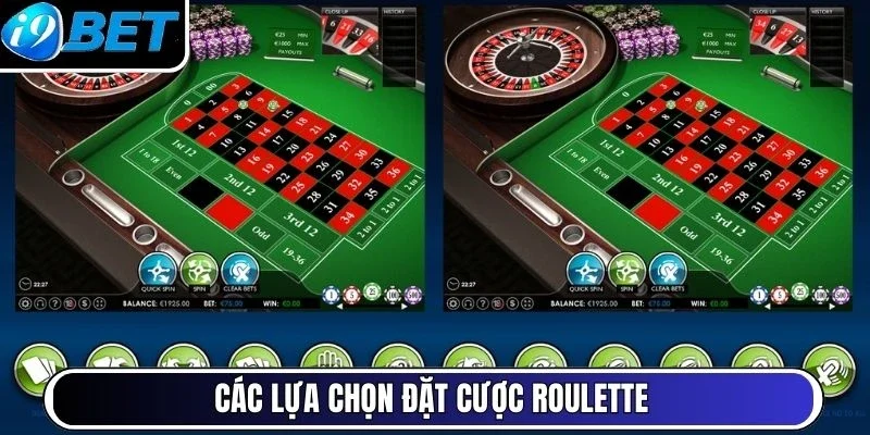 Các lựa chọn đặt cược roulette