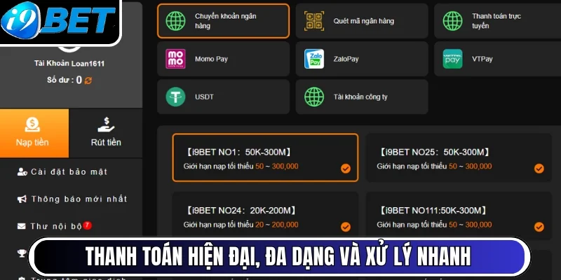 Thanh toán hiện đại, đa dạng và xử lý nhanh